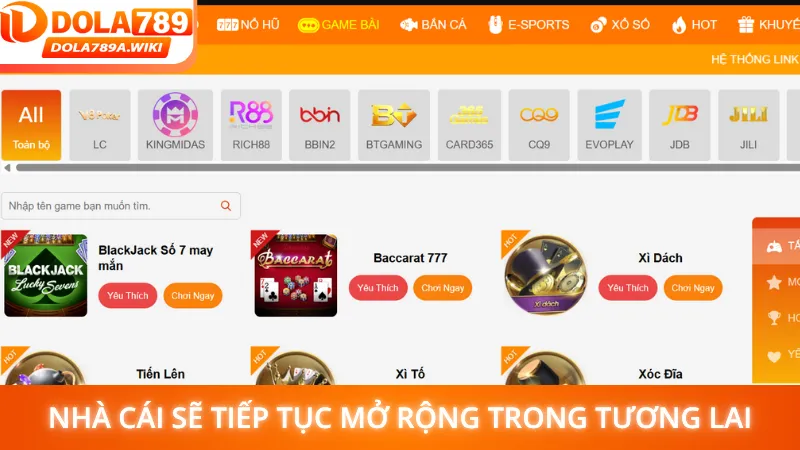 Nhà cái sẽ tiếp tục mở rộng, phát triển nhiều hạng mục trong tương lai