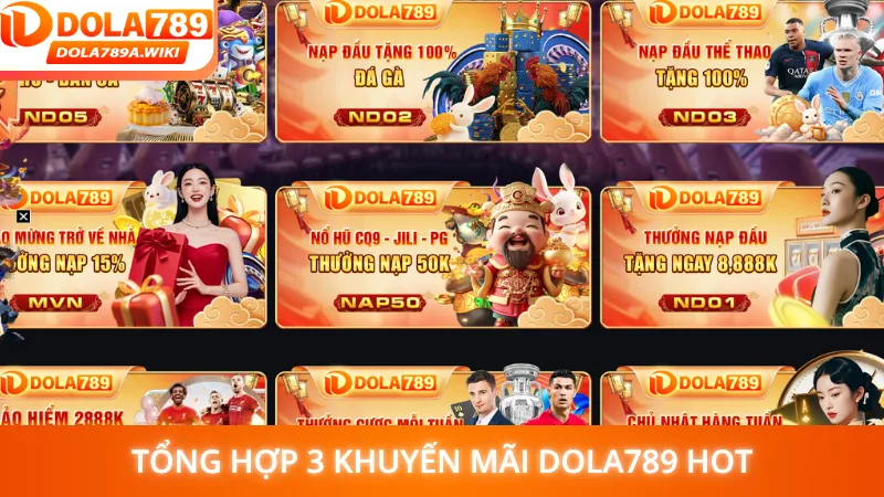 Tổng hợp 3 khuyến mãi Dola789 HOT